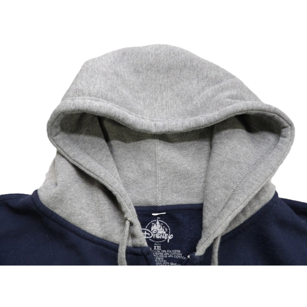 Disney Epcot United Kingdom Mickey Hoodie Jacket Men XL Blue Full Zip Logo Parks - Picture 7 of 16